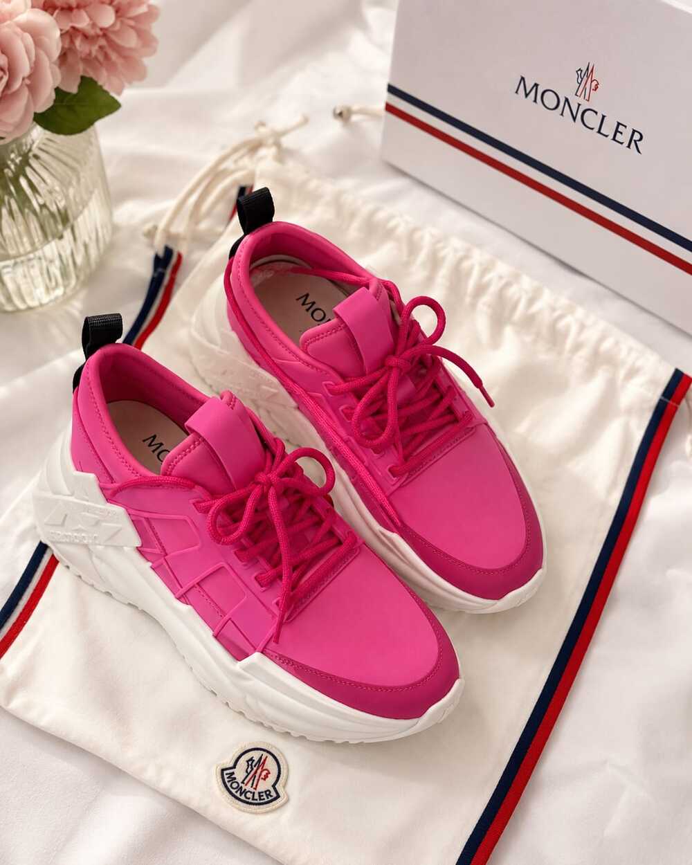 Moncler Lunarove Sneakers – Hot Pink | With Box & Dustbag